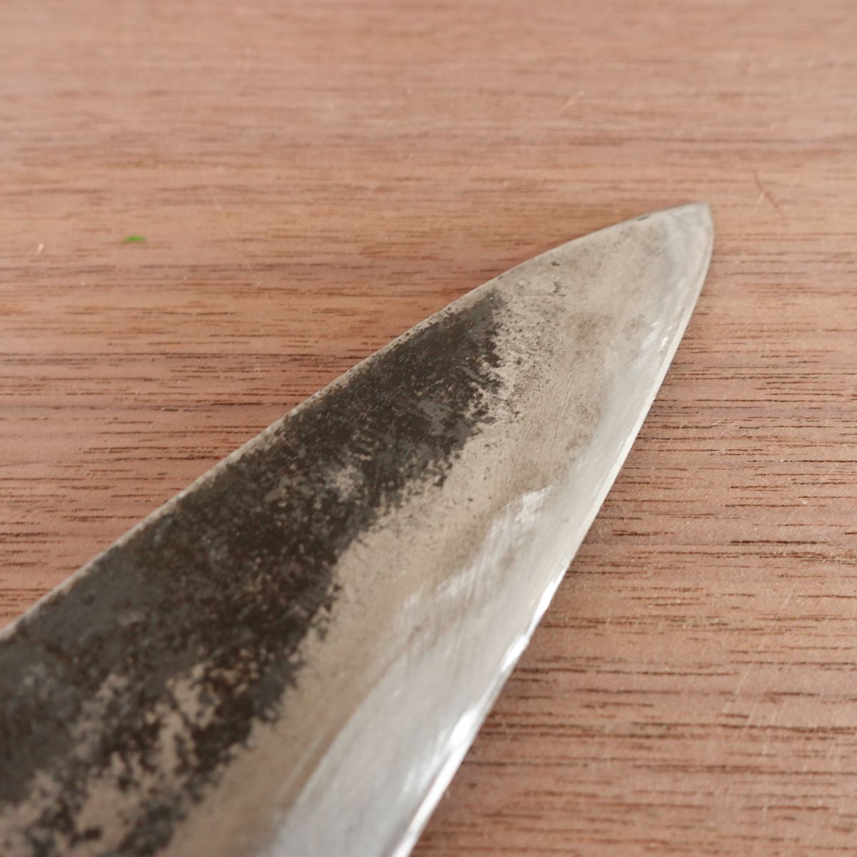 Special Wa-Santoku Knife, Sharpened, Kurouchi Finish, Hagane, Double-Edged, All-Purpose Knife, 150mm