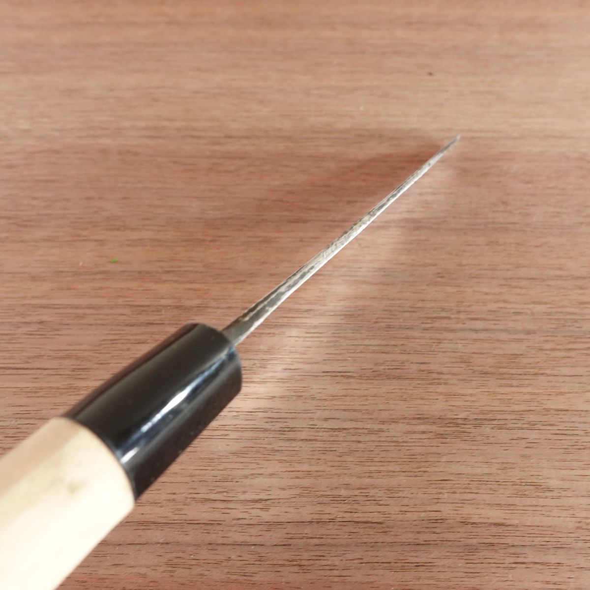 Special Wa-Santoku Knife, Sharpened, Kurouchi Finish, Hagane, Double-Edged, All-Purpose Knife, 150mm