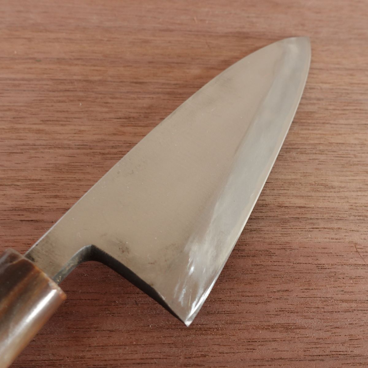Sakai Sadamune Deba Knife, Sharpened, Water Buffalo Handle, With Sakura Sticker, 165mm