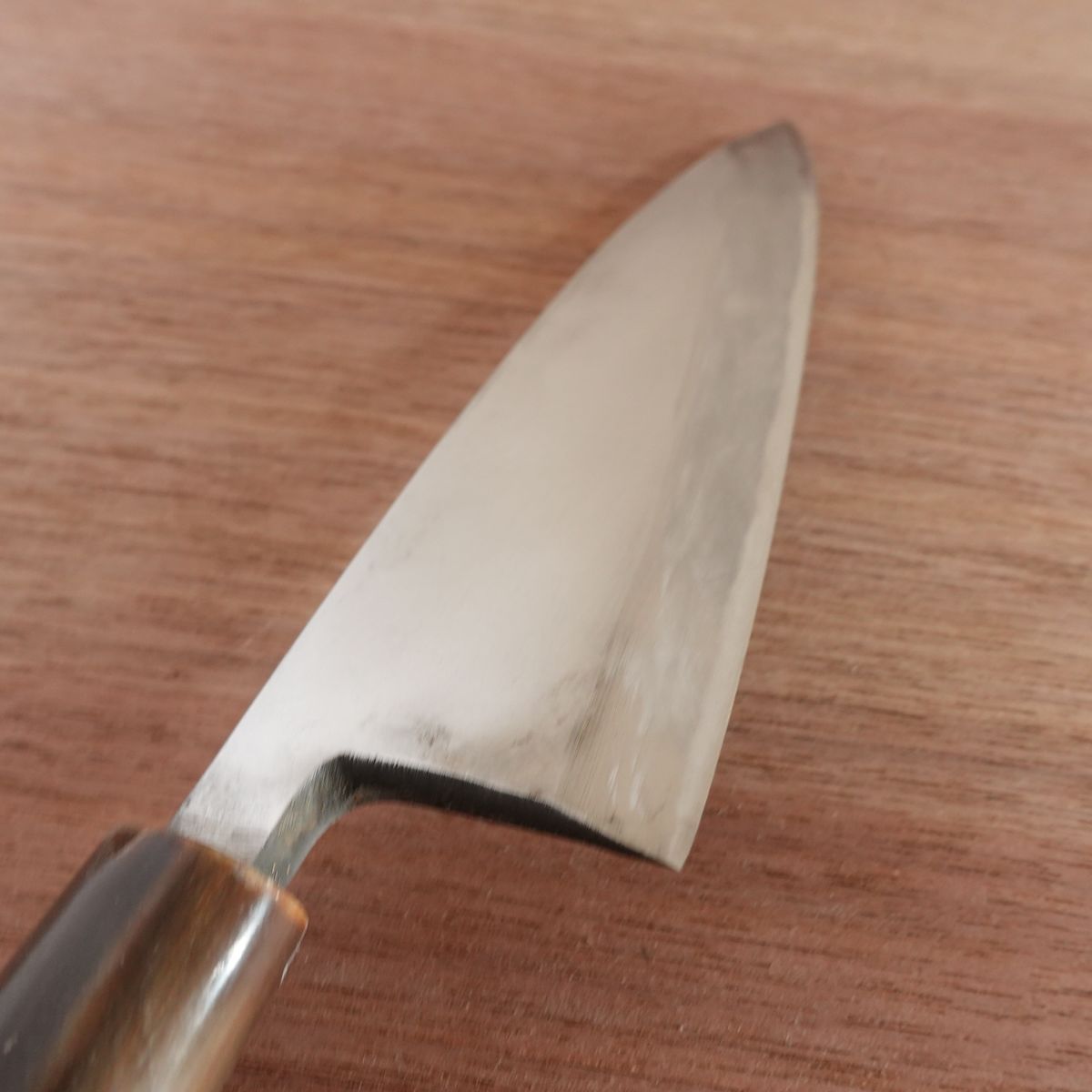 Sakai Sadamune Deba Knife, Sharpened, Water Buffalo Handle, With Sakura Sticker, 165mm