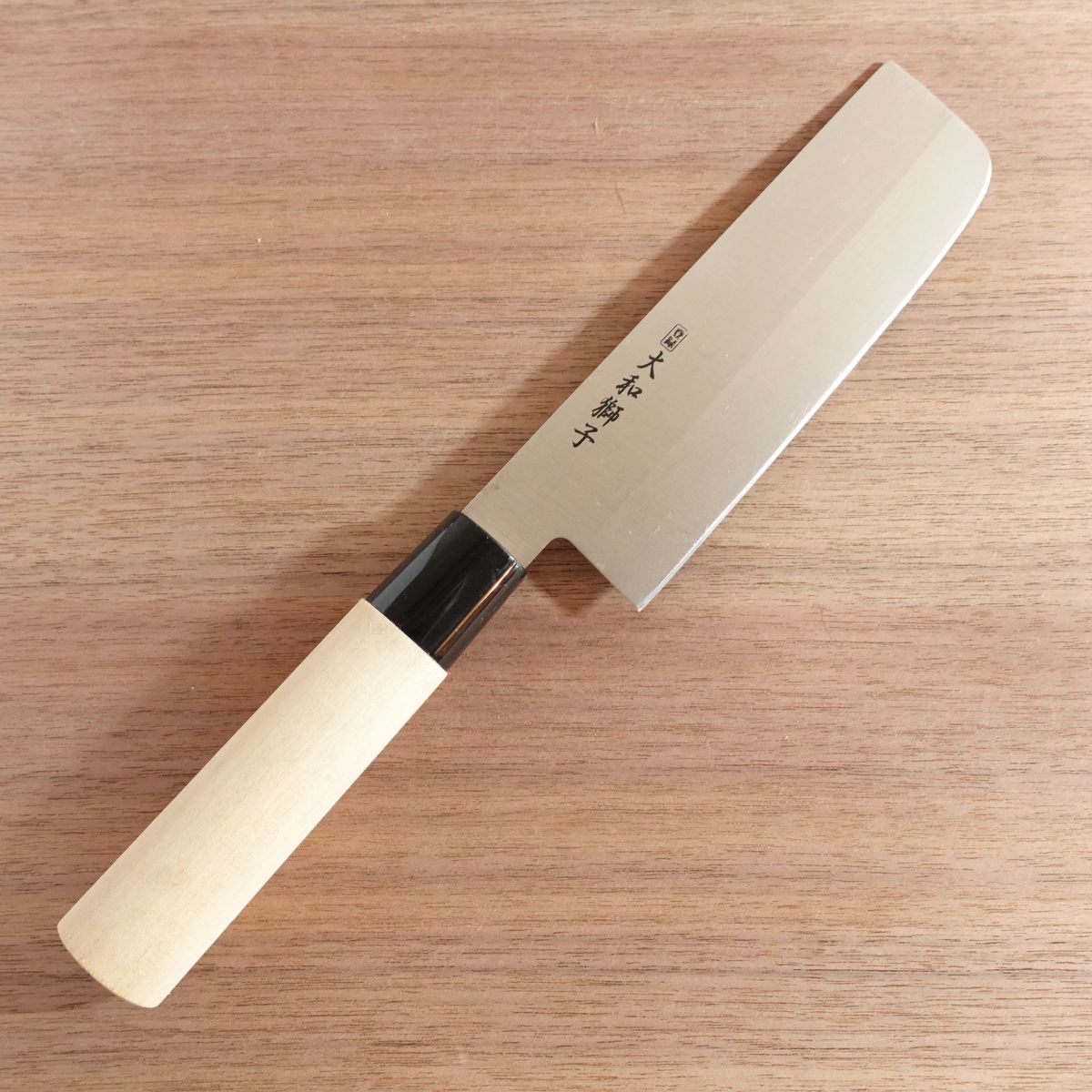 Yamato Shishi Nakiri Knife, Sharpened, Wa-Nakiri, Double Bevel, Nearly Unused, 155mm