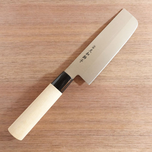 Yamato Shishi Nakiri Knife, Sharpened, Wa-Nakiri, Double Bevel, Nearly Unused, 155mm