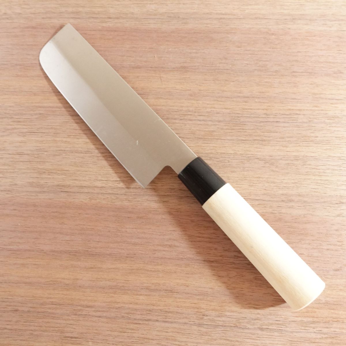 Yamato Shishi Nakiri Knife, Sharpened, Wa-Nakiri, Double Bevel, Nearly Unused, 155mm