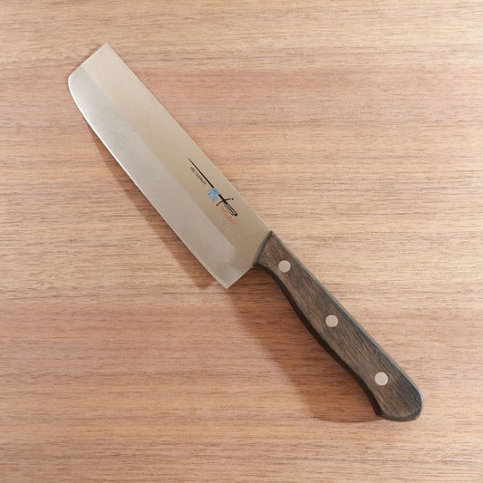 Madam Knife Nakiri Knife, Sharpened, TS Madam, Carbon Steel Core Stainless, 180mm