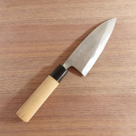 Sekimagoroku Deba Knife, Sharpened, Ume, Carbon Steel, Single Bevel, 155mm