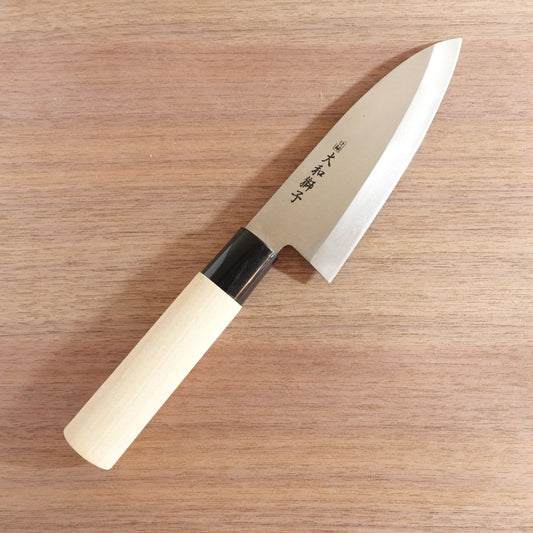 Yamato Shishi Ai-Deba Knife, Sharpened, Stainless Steel, Thin Deba, Nearly Unused, 145mm