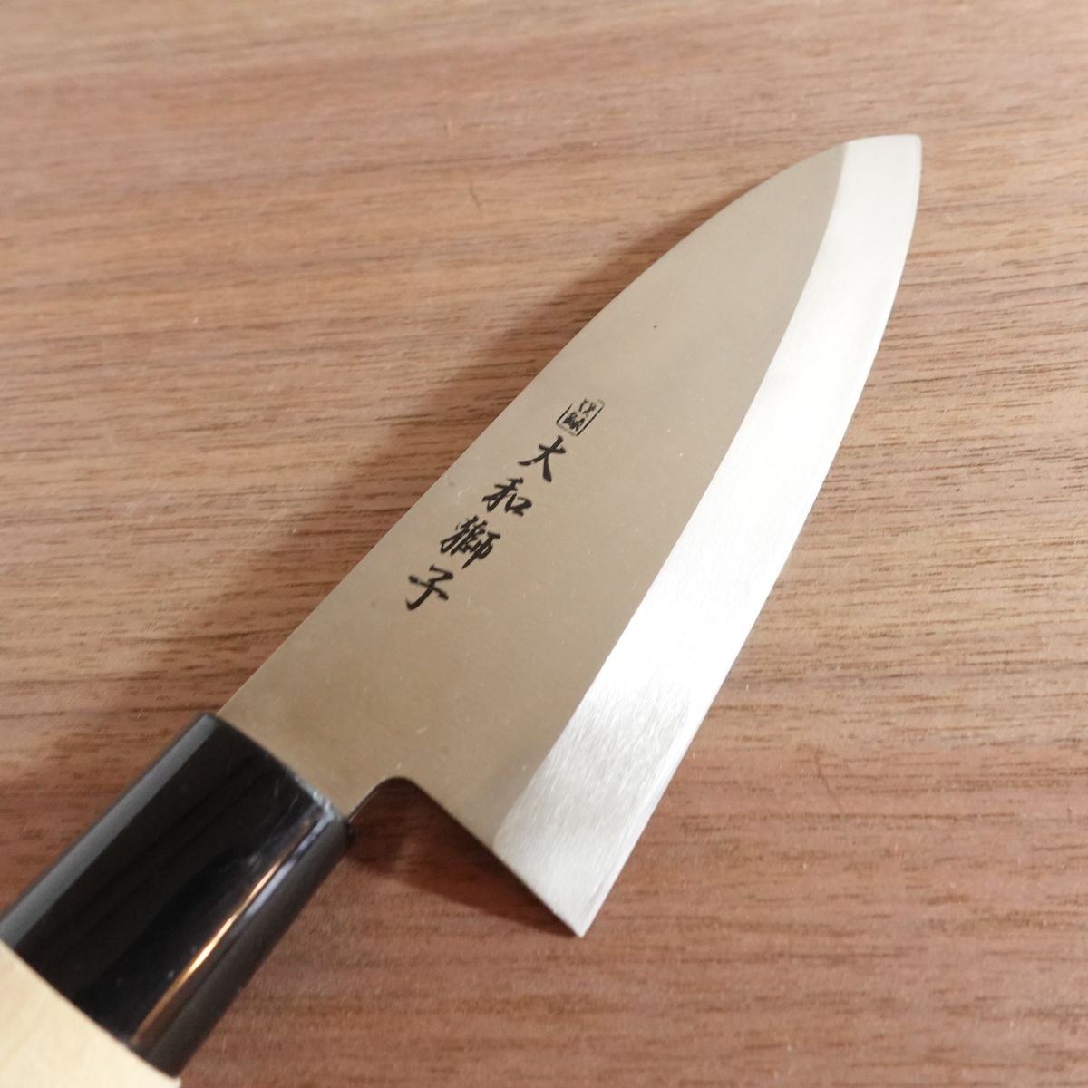 Yamato Shishi Ai-Deba Knife, Sharpened, Stainless Steel, Thin Deba, Nearly Unused, 145mm