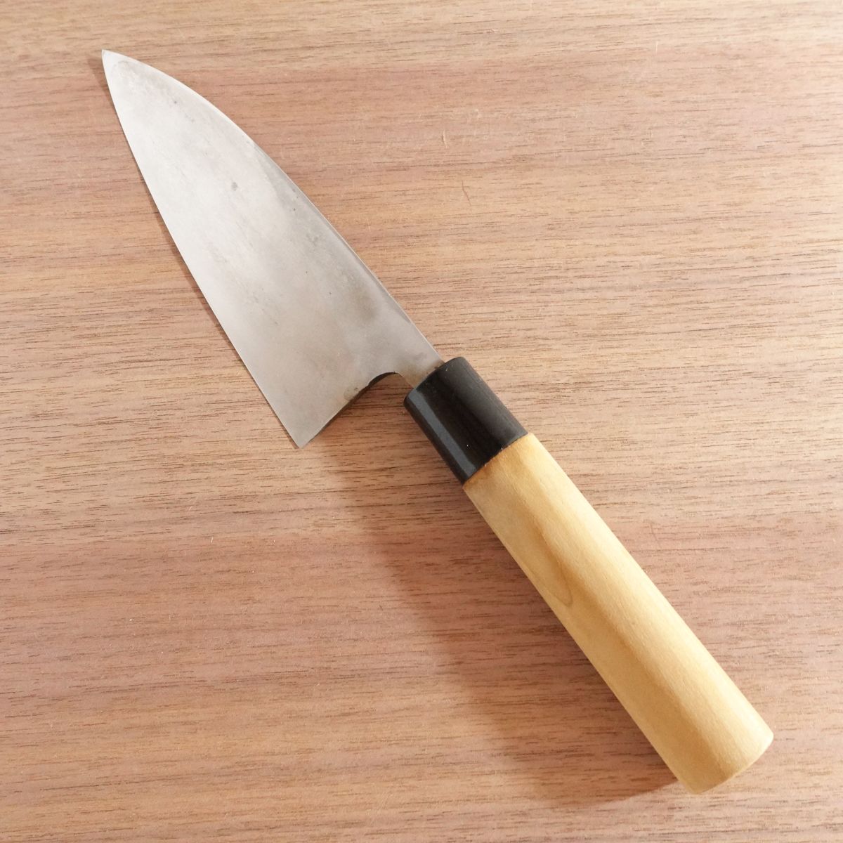 Genki Deba Knife, Sharpened, Carbon Steel, Single Bevel, Lightly Used, 155mm