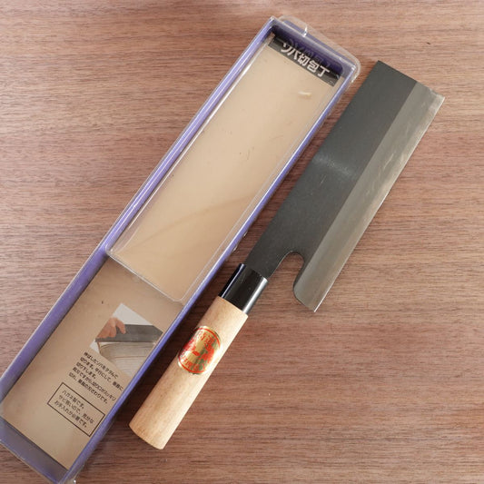 Seki Magoroku Soba Knife, Sharpened, Kurouchi Finish, Noodle Cutter, Boxed, Nearly Unused, 215mm