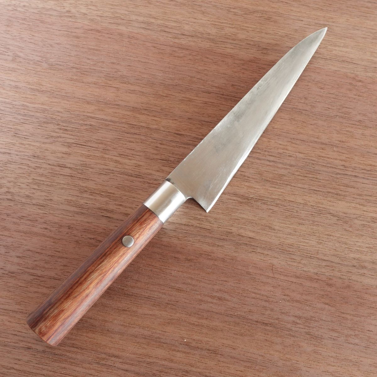 Hiromoto Gyuto Knife, Sharpened, Hagane Hon-Warikomi, Straight Edge Profile, 175mm