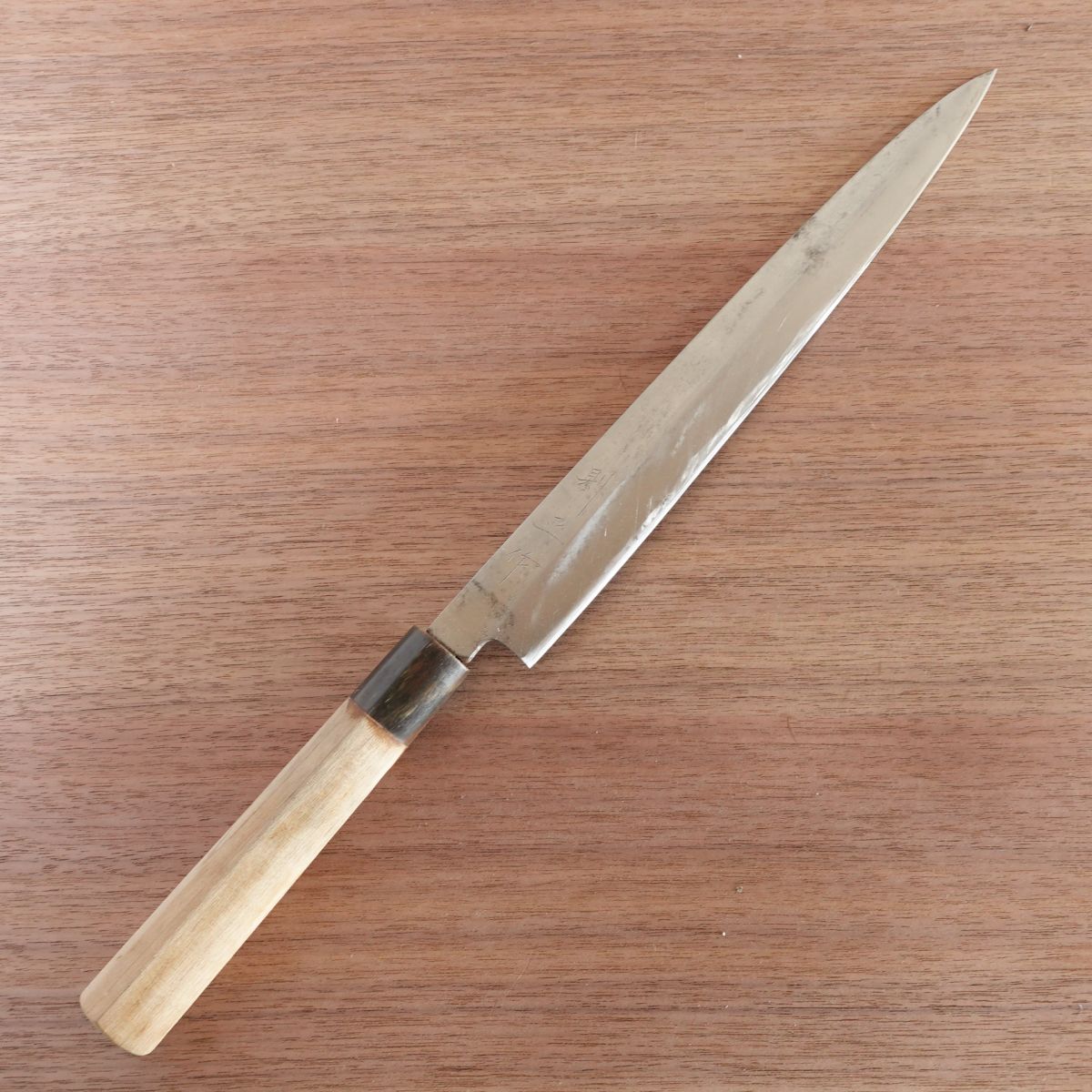 Norimasa Yanagiba Knife, Sharpened, Water Buffalo Handle, Sashimi Knife, Handle Crack, 270mm