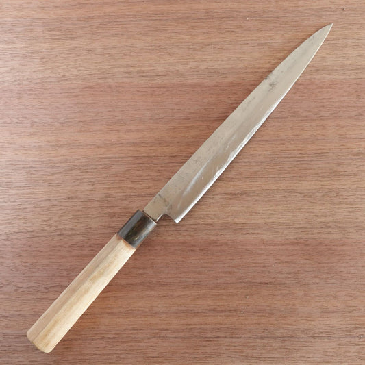 Norimasa Yanagiba Knife, Sharpened, Water Buffalo Handle, Sashimi Knife, Handle Crack, 270mm