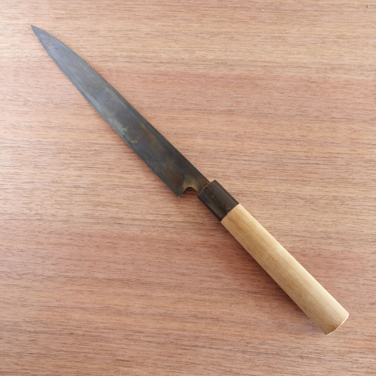 [HYPER REBORN] Fumitsugu Yanagiba Knife, Sharpened, Black Oxide Finish, Water Buffalo Handle, Sashimi Knife, 240mm