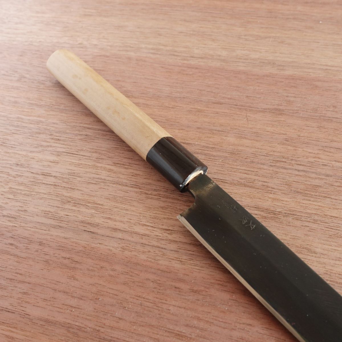 [HYPER REBORN] Fumitsugu Yanagiba Knife, Sharpened, Black Oxide Finish, Water Buffalo Handle, Sashimi Knife, 240mm