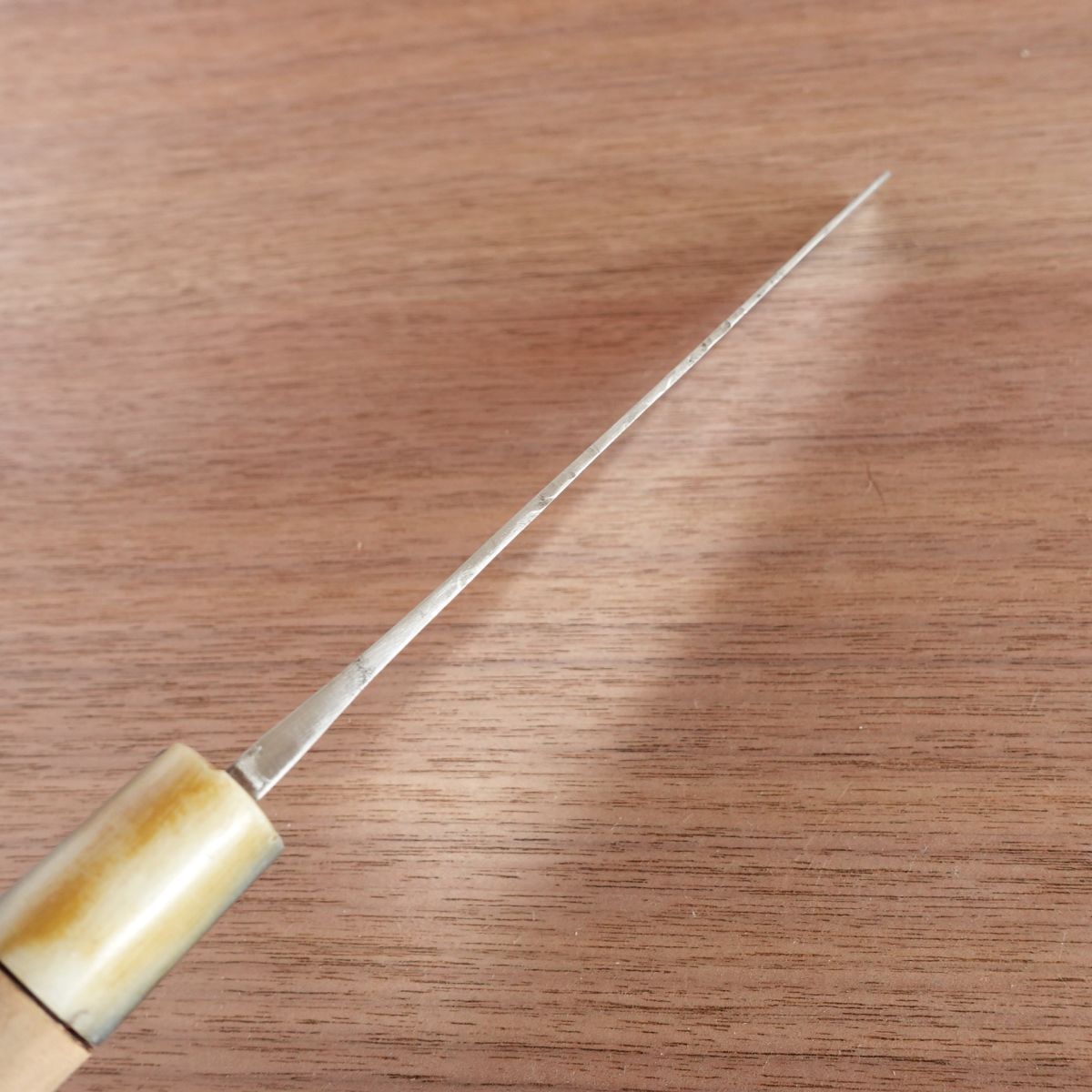 Hisatsugu Wa-Santoku Knife, Sharpened, Water Buffalo Handle, All-Purpose Knife, Hagane, 165mm