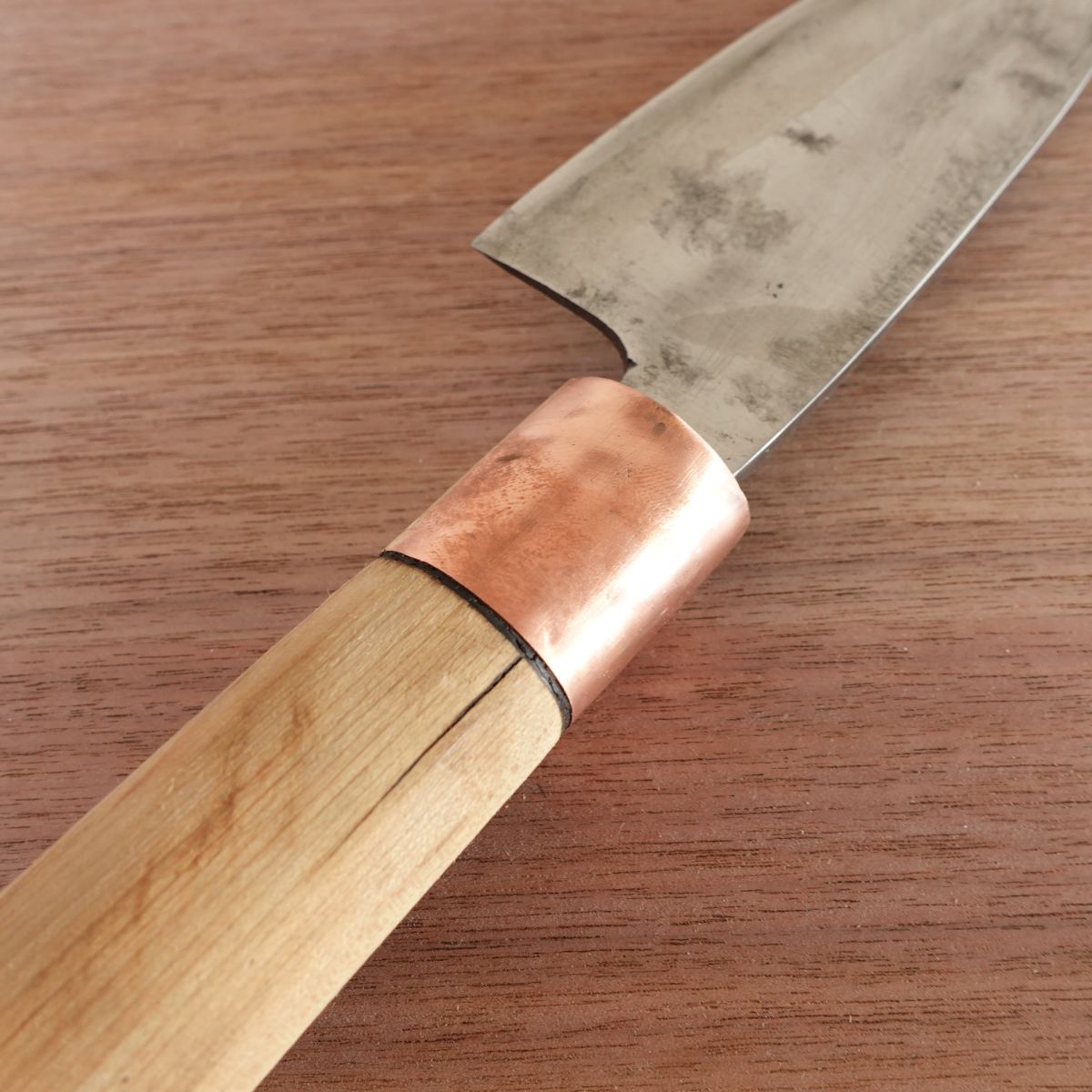 Deba Knife, Sharpened, Hagane, Single-Edged, Handle Crack, No Marking, 195mm