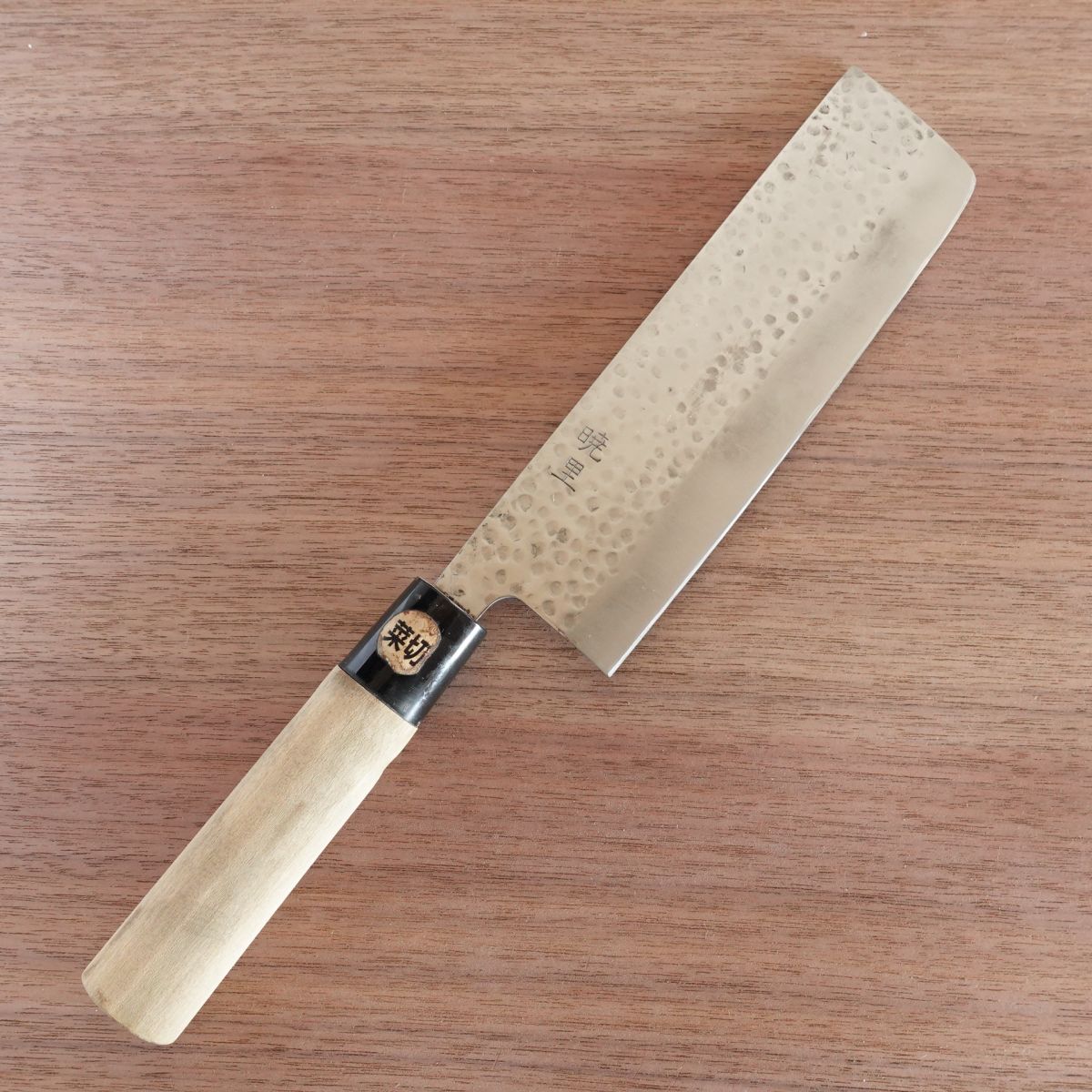 Akari Nakiri Knife, Sharpened, Stainless Steel, Tsuchime Finish, Vegetable Knife, 170mm