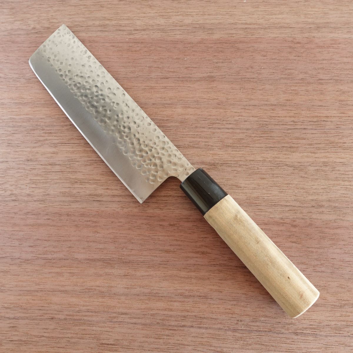 Akari Nakiri Knife, Sharpened, Stainless Steel, Tsuchime Finish, Vegetable Knife, 170mm