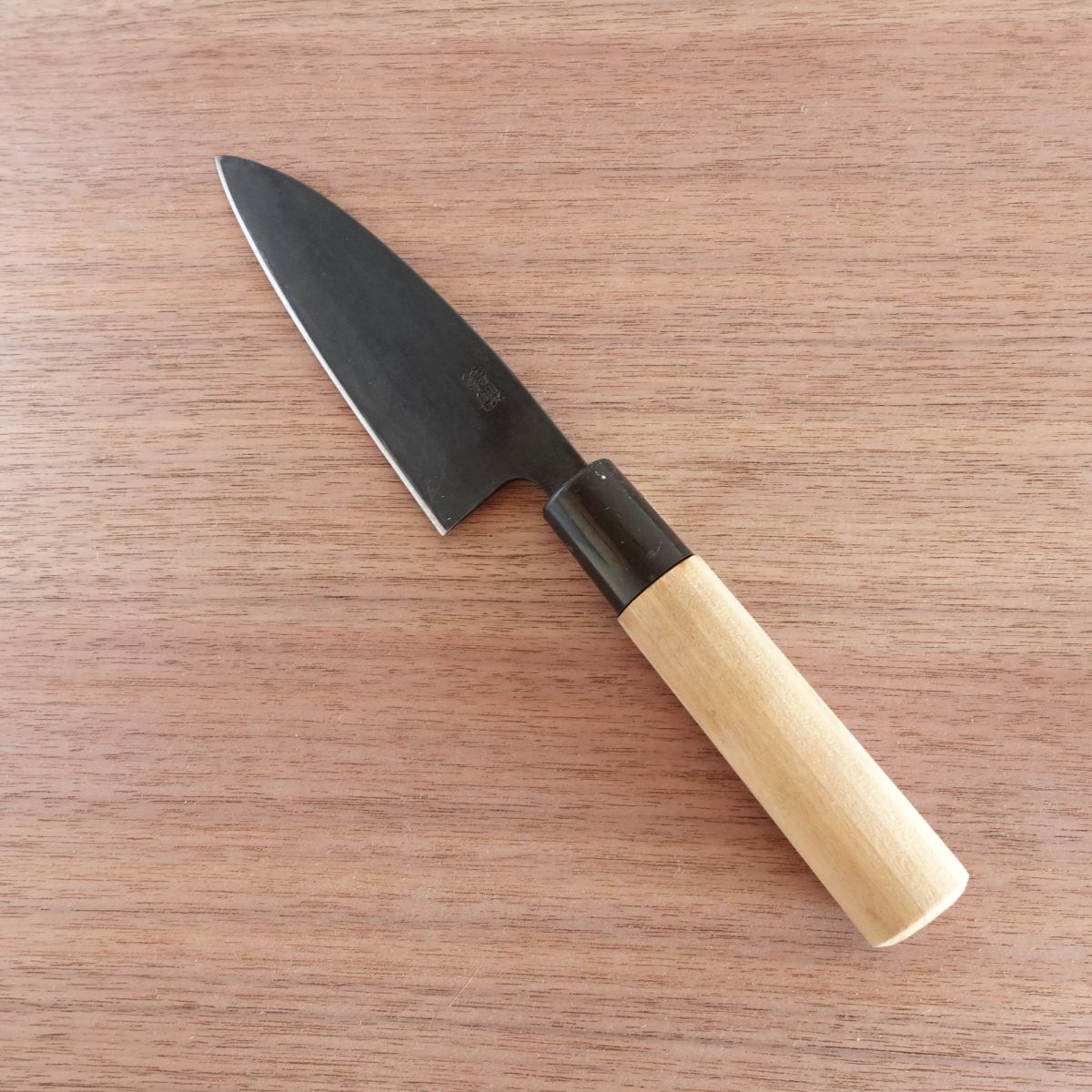 [HYPER REBORN] Masataka Ko-Deba Knife, Sharpened, Black Oxide Finish, Double-Edged, Small Santoku, 120mm