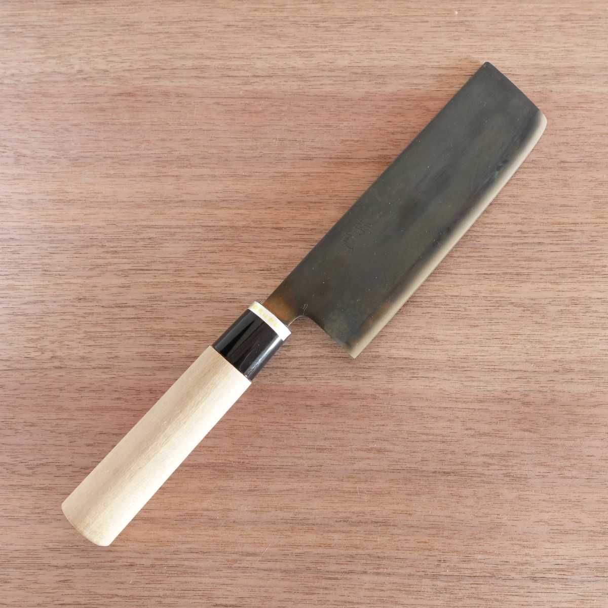 [HYPER REBORN] Tetsuhiro Nakiri Knife, Sharpened, Black Oxide Finish, Double-Edged, Vegetable Knife, 160mm