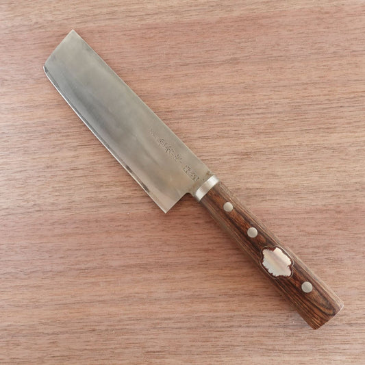 Kanetsune Nakiri Knife, Sharpened, Hon-Warikomi DP, Double-Edged, Vegetable Knife, 160mm
