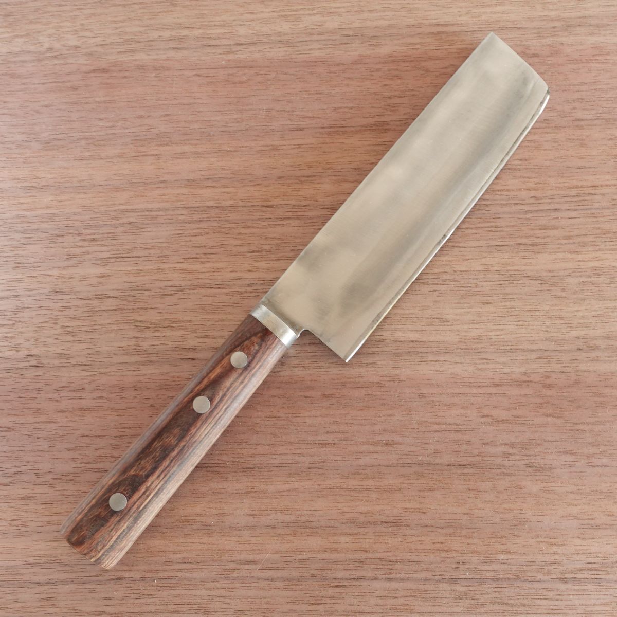 Kanetsune Nakiri Knife, Sharpened, Hon-Warikomi DP, Double-Edged, Vegetable Knife, 160mm