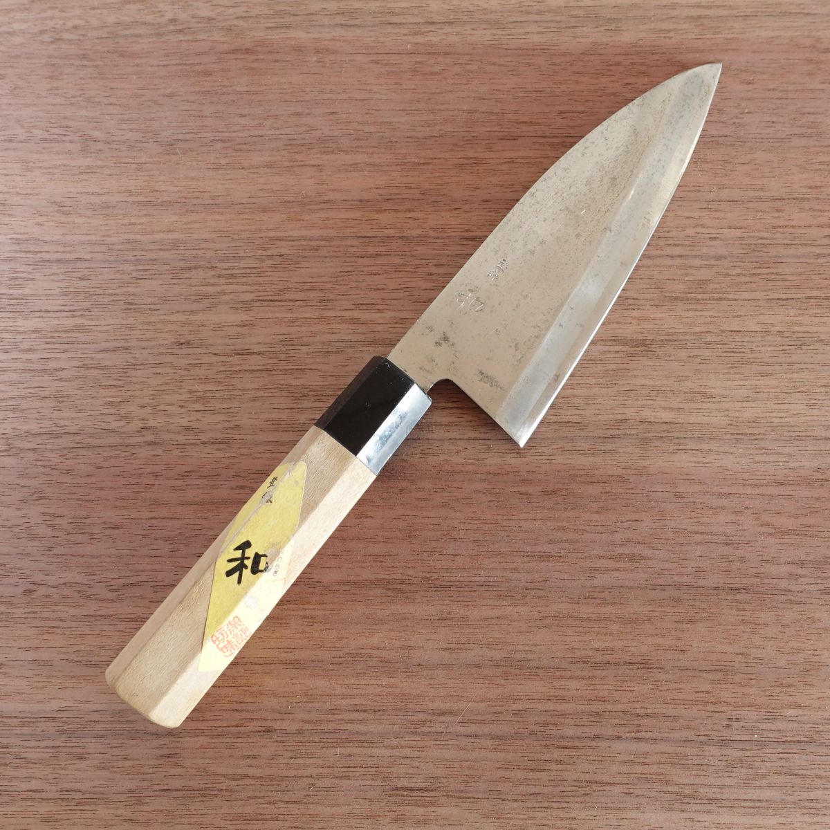 Yawaragi Deba Knife, Sharpened, Ai-Deba Knife, Hagane, Single-Edged, 155mm