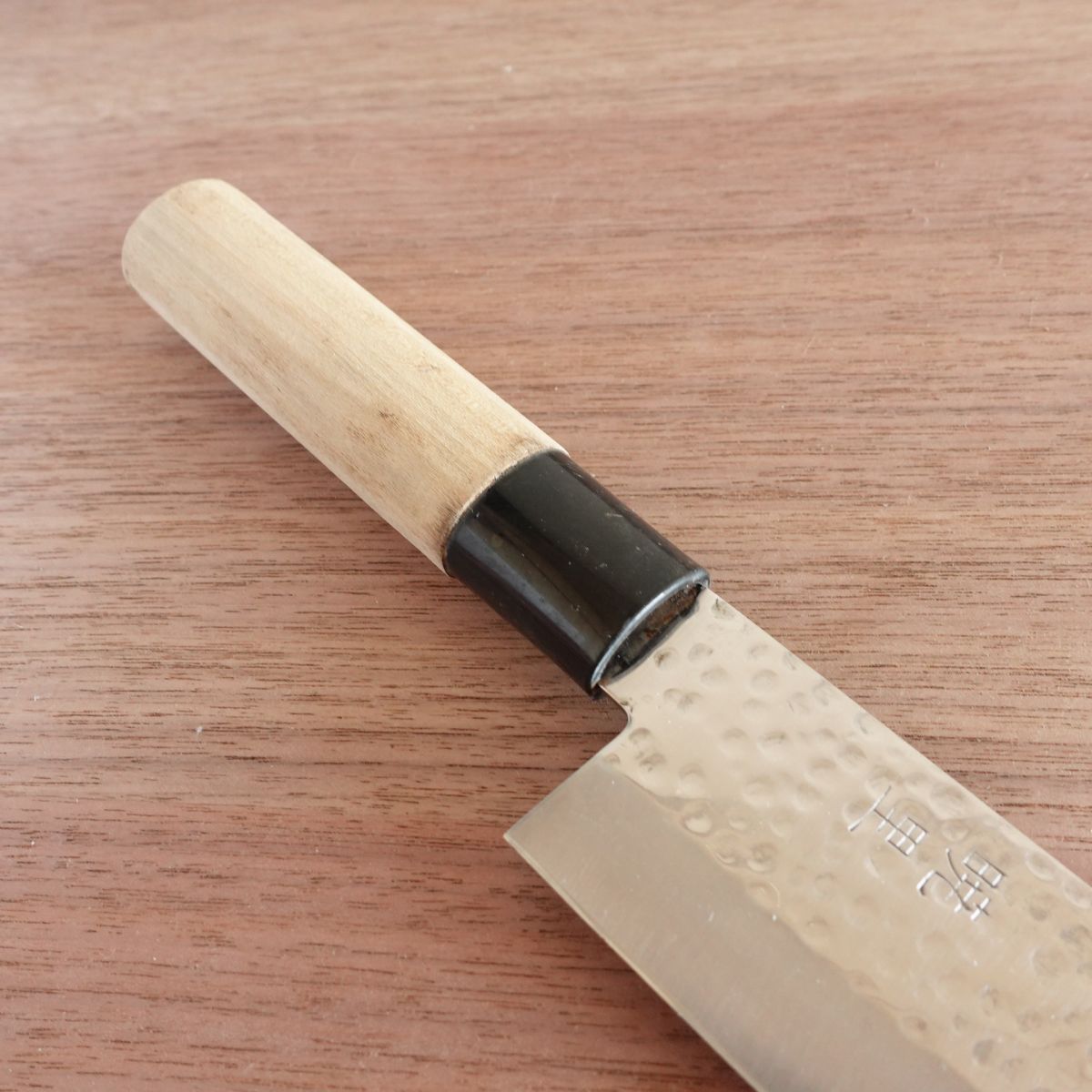 Akari Santoku Knife, Sharpened, All-Purpose Knife, Stainless Steel, Tsuchime Finish, 170mm
