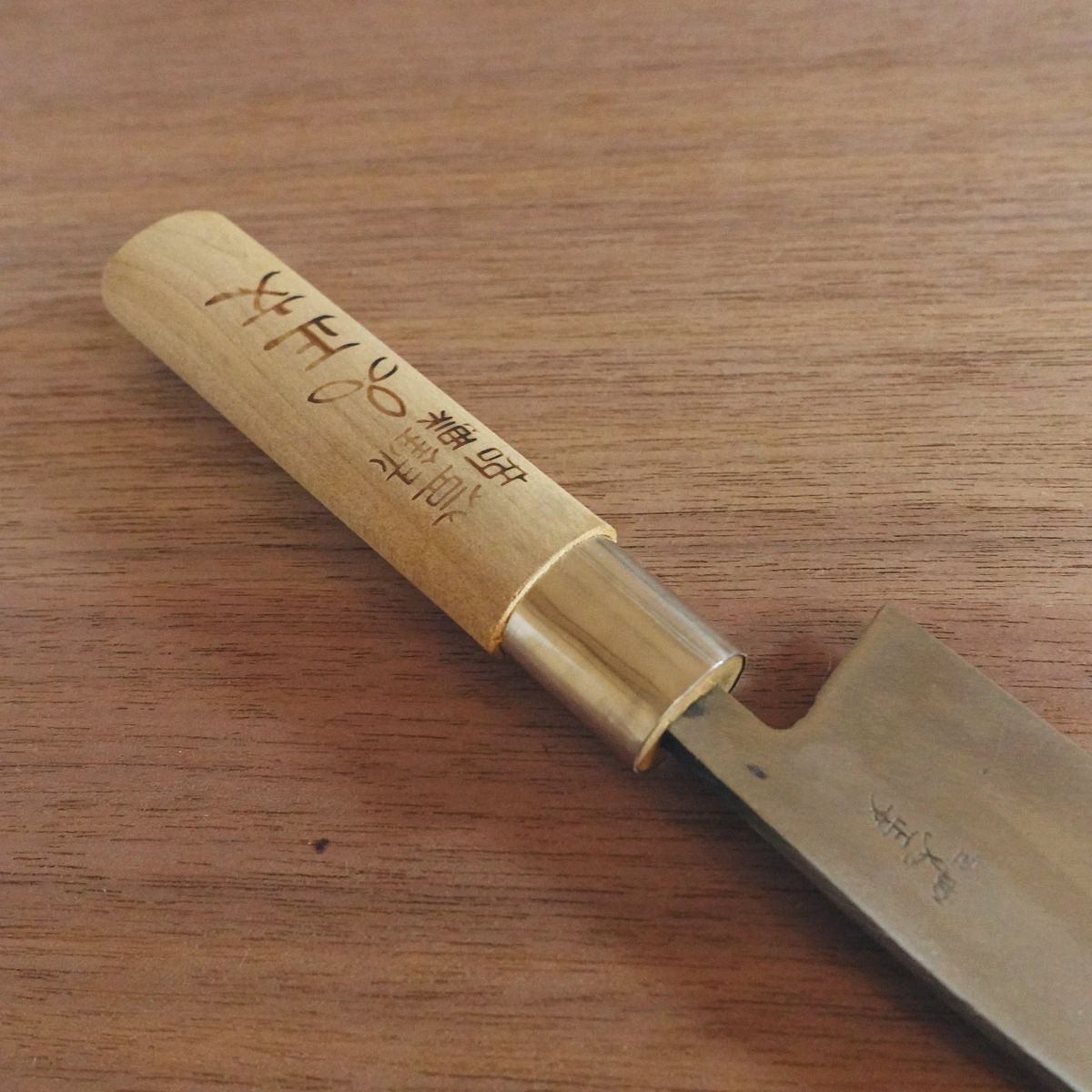 Masafumi Ko-Deba Knife, Sharpened, Kurouchi Finish, Aji Knife, Single-Edged, 105mm