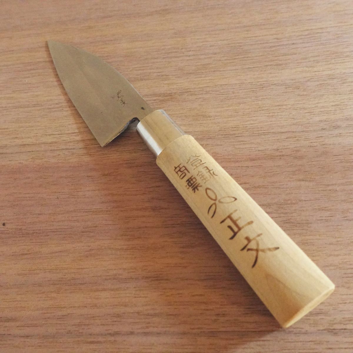 Masafumi Ko-Deba Knife, Sharpened, Kurouchi Finish, Aji Knife, Single-Edged, 105mm