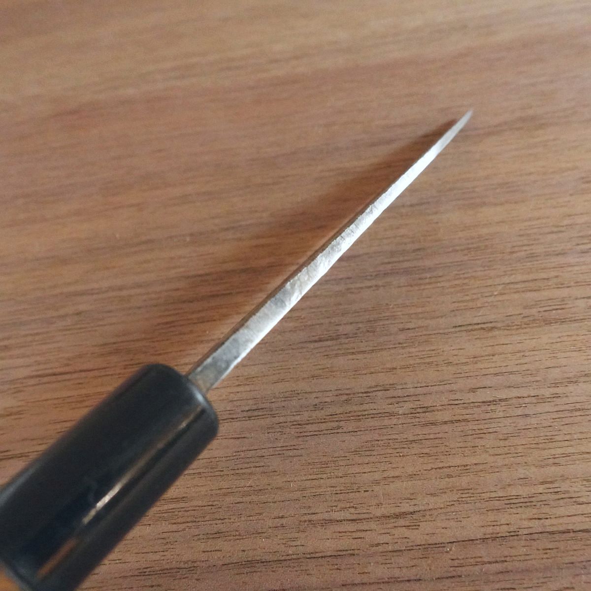 Aogami Steel Aji-Kiri Knife, Sharpened, Kurouchi Finish, Ko-Deba, Double-Edged, Tosa, 105mm