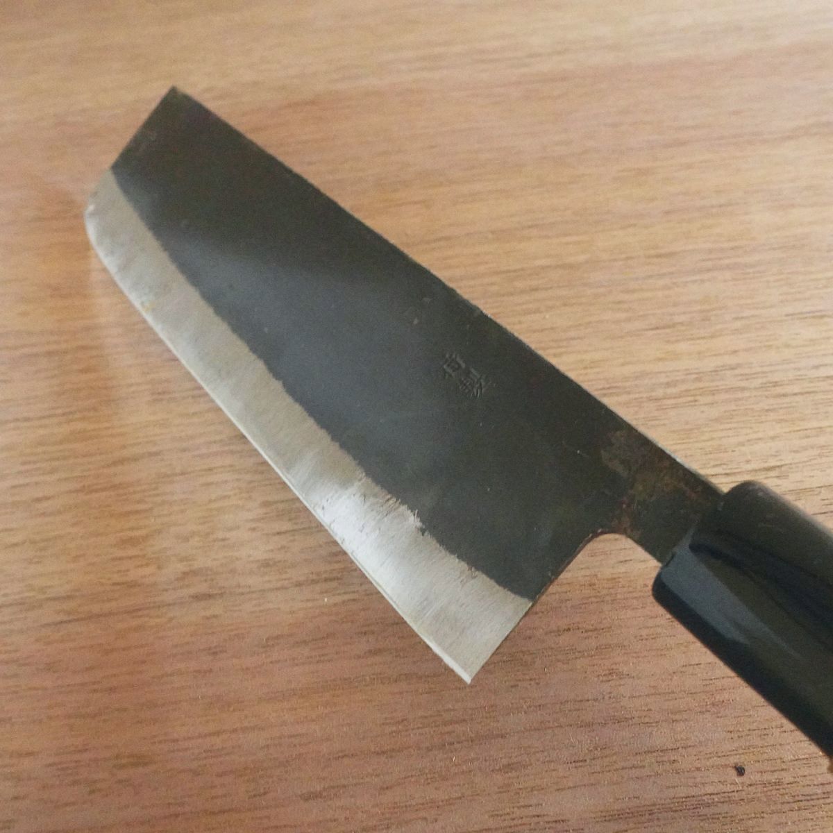 Yamanishi Nakiri Knife, Sharpened, Nishiyama Shokai, Kurouchi Finish, Special Edition, Nearly Unused, 165mm