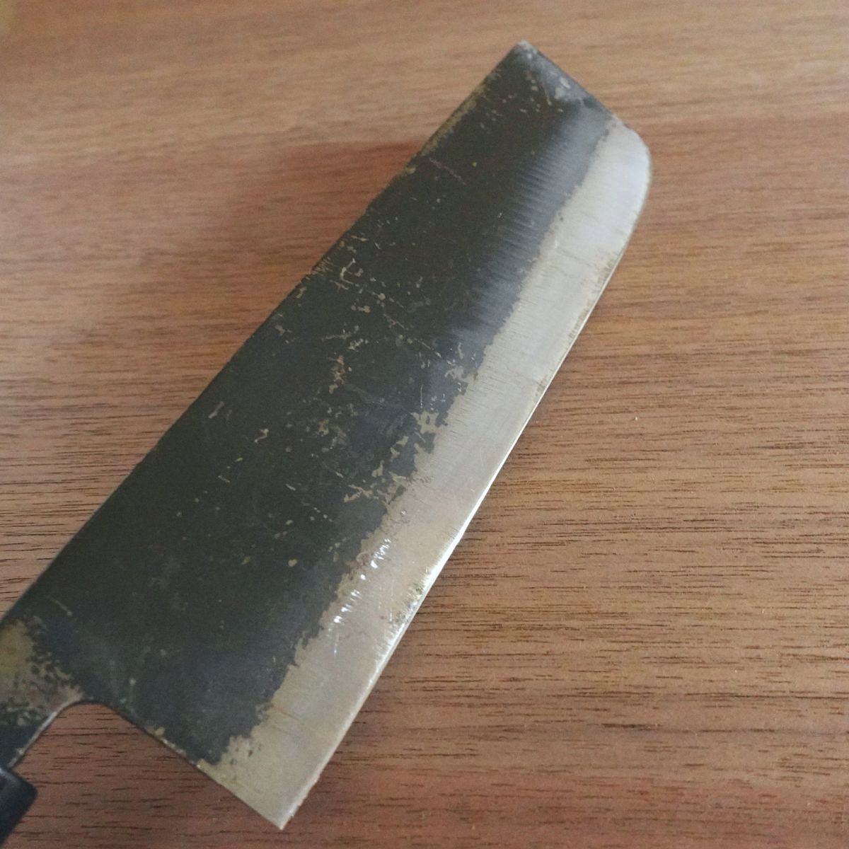 Yamanishi Nakiri Knife, Sharpened, Nishiyama Shokai, Kurouchi Finish, Special Edition, Nearly Unused, 165mm