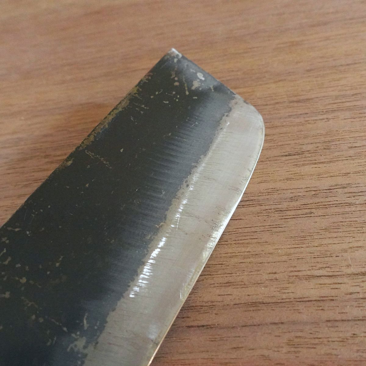Yamanishi Nakiri Knife, Sharpened, Nishiyama Shokai, Kurouchi Finish, Special Edition, Nearly Unused, 165mm