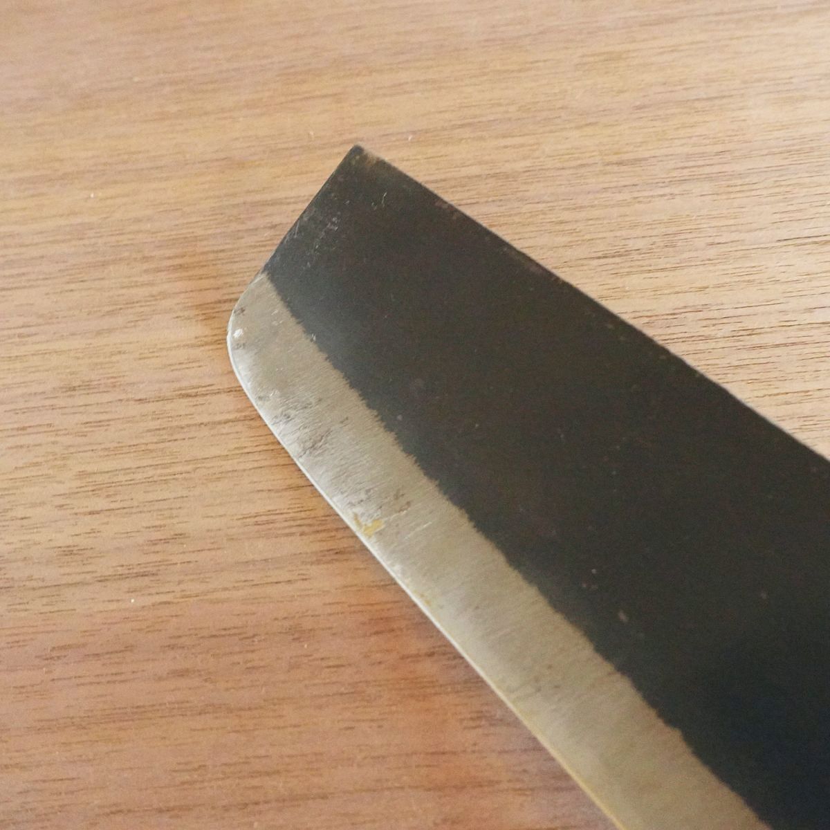 Yamanishi Nakiri Knife, Sharpened, Nishiyama Shokai, Kurouchi Finish, Special Edition, Nearly Unused, 165mm