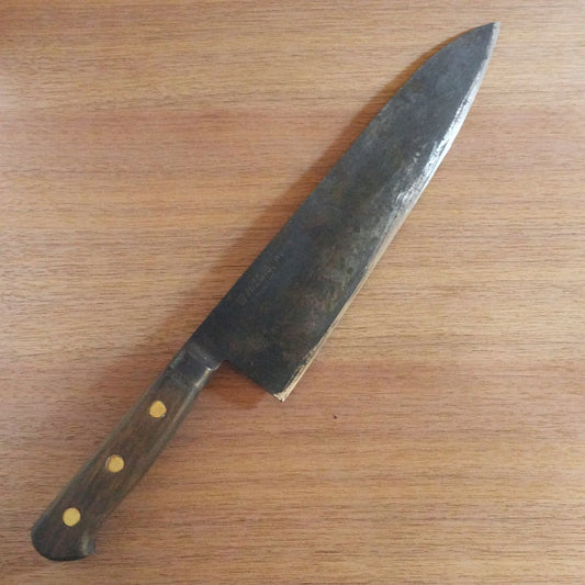 MISONO Western Deba Knife, Sharpened, Black Oxide Finish, Thick Blade, Swedish Steel, 275mm