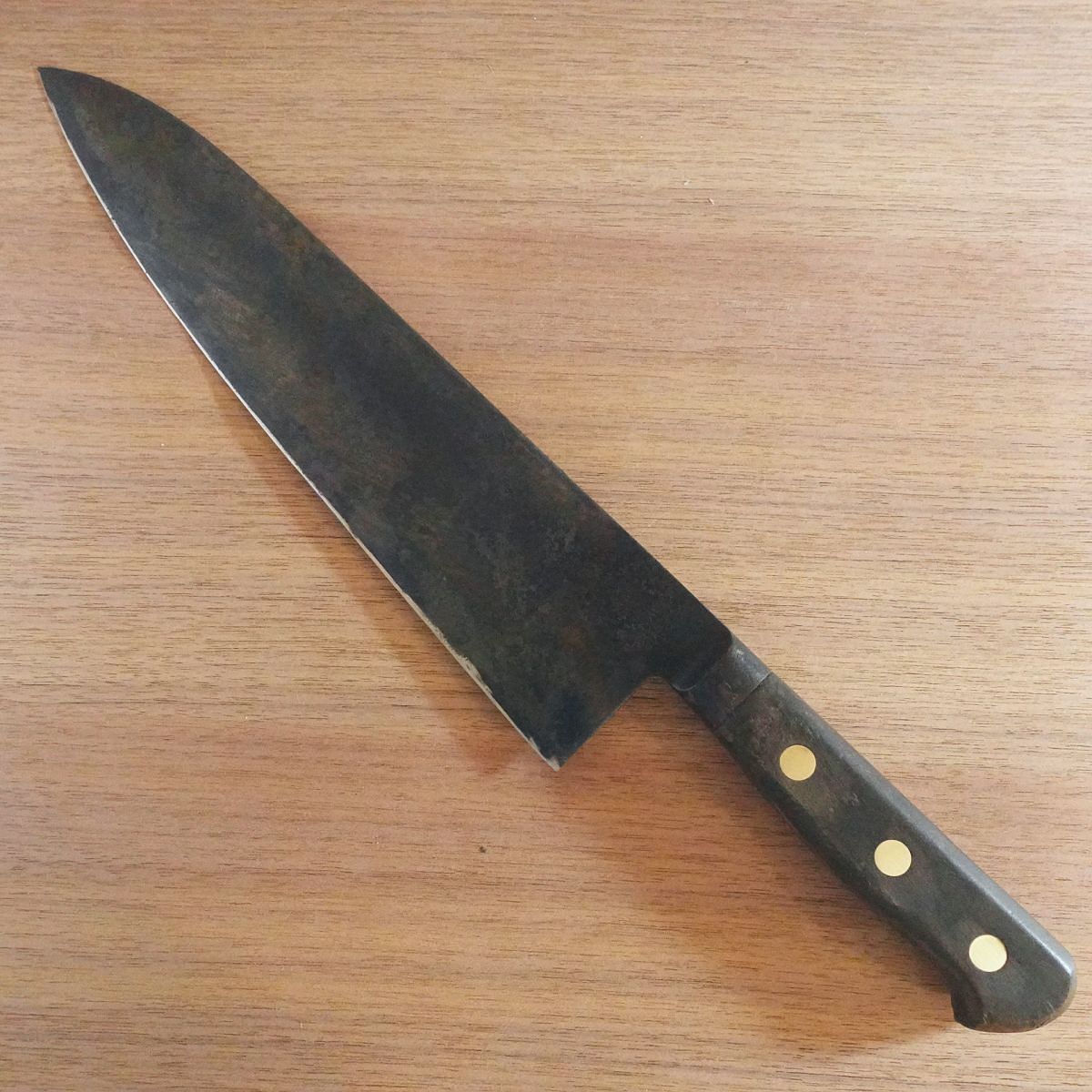 MISONO Western Deba Knife, Sharpened, Black Oxide Finish, Thick Blade, Swedish Steel, 275mm
