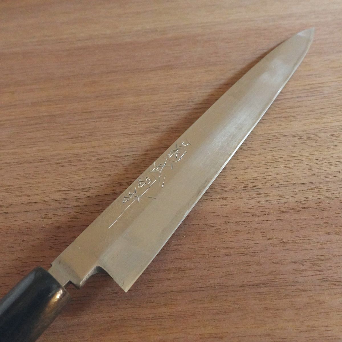 Kikutake Yanagiba Knife, Sharpened, Water Buffalo Handle, Sashimi Knife, Yasuki Steel, 240mm