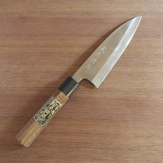 Takemitsu Funayuki Knife, Sharpened, Yasuki Silver Steel, Stainless, Slim Deba Style, 170mm