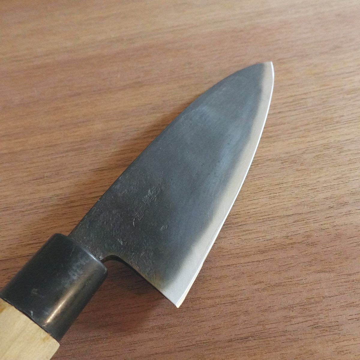 [HYPER REBORN] Special Aogami Steel Deba Knife, Sharpened, Black Oxide Finish, Tosa, Double-Edged, 160mm