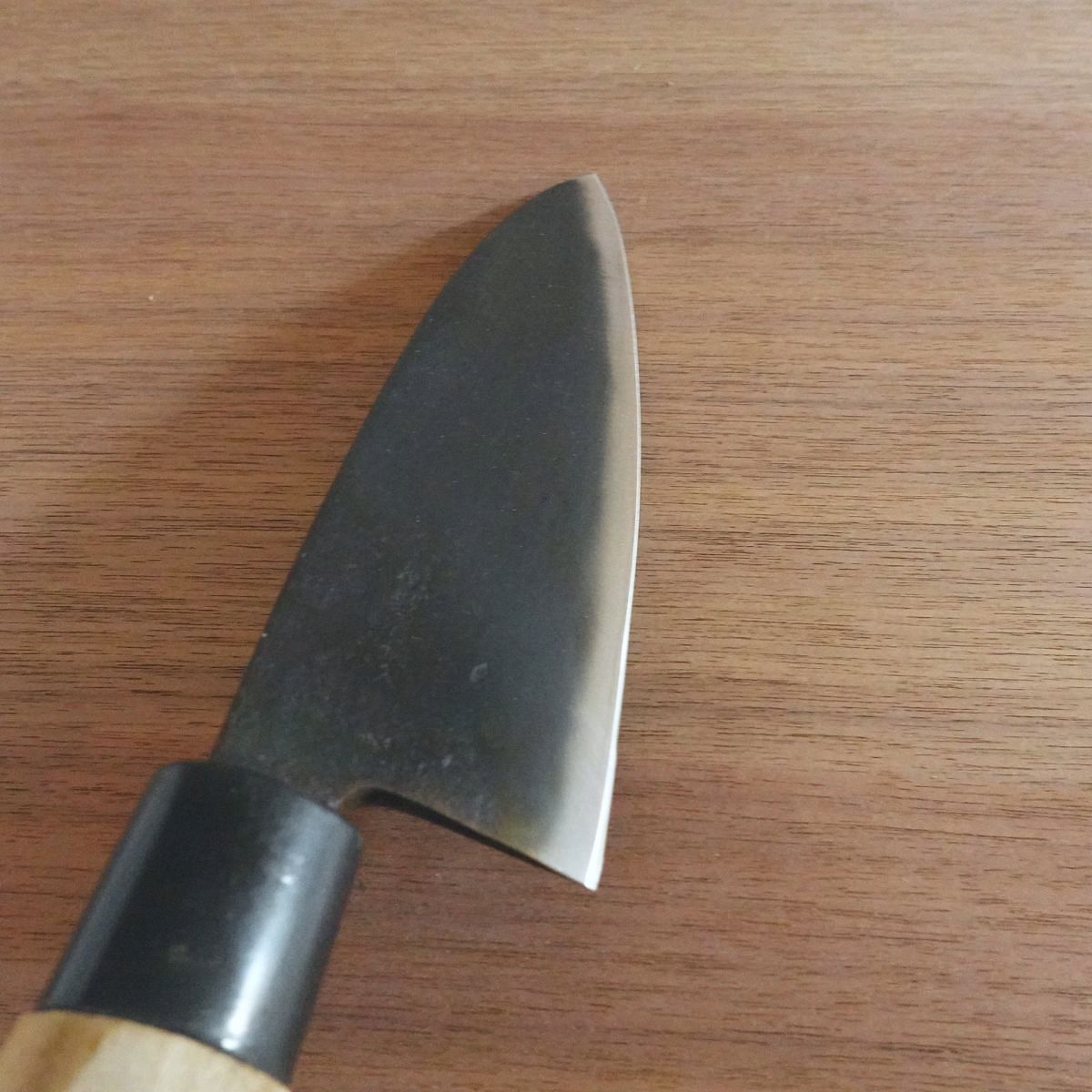 [HYPER REBORN] Special Aogami Steel Deba Knife, Sharpened, Black Oxide Finish, Tosa, Double-Edged, 160mm