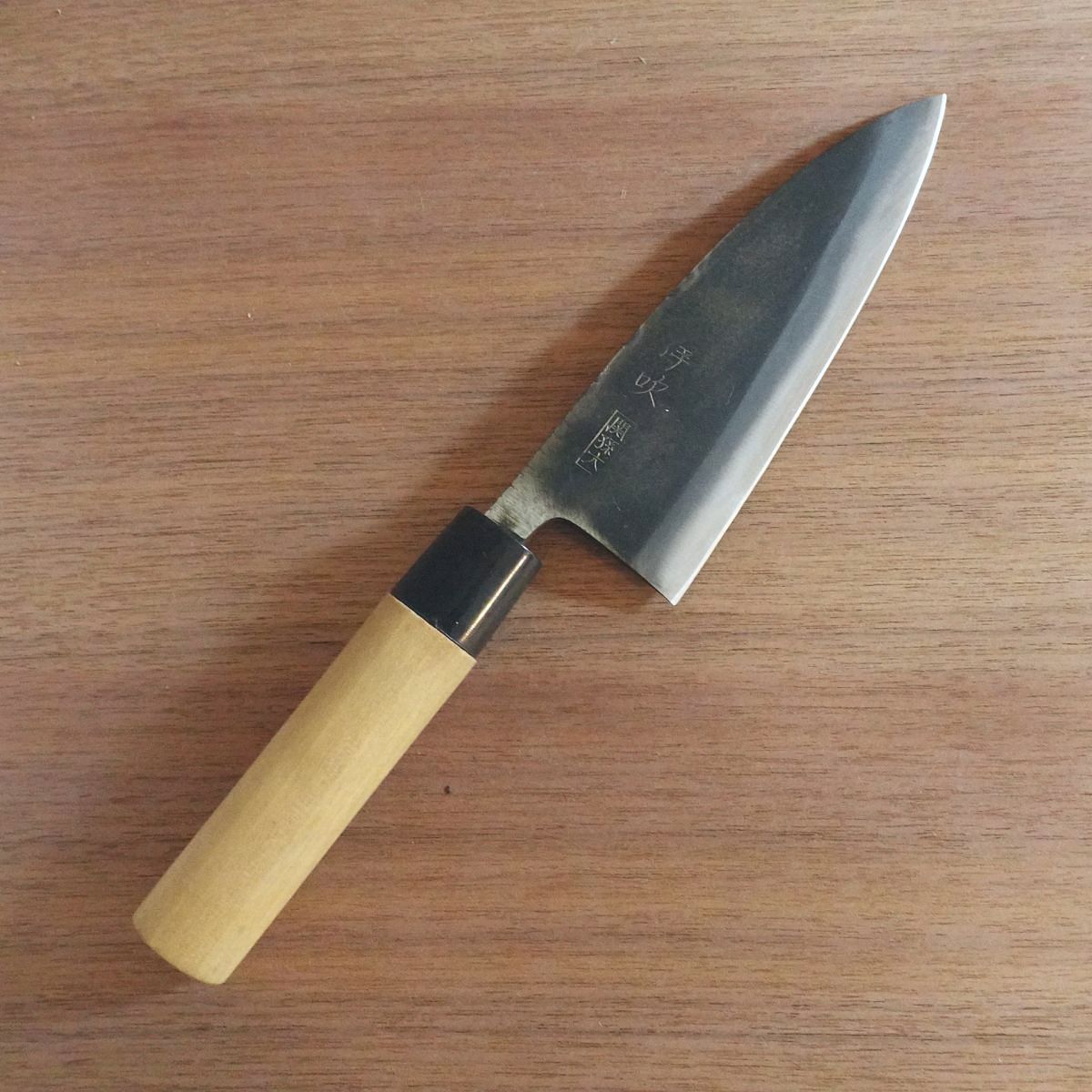 [HYPER REBORN] Ibuki Deba Knife, Sharpened, Seki Magoroku, Black Oxide Finish, Minor Spine Scratches, 155mm