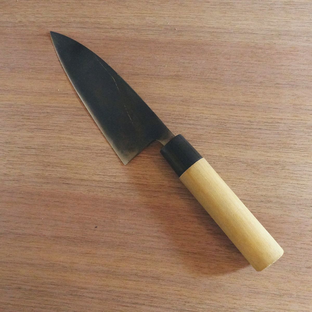 [HYPER REBORN] Ibuki Deba Knife, Sharpened, Seki Magoroku, Black Oxide Finish, Minor Spine Scratches, 155mm