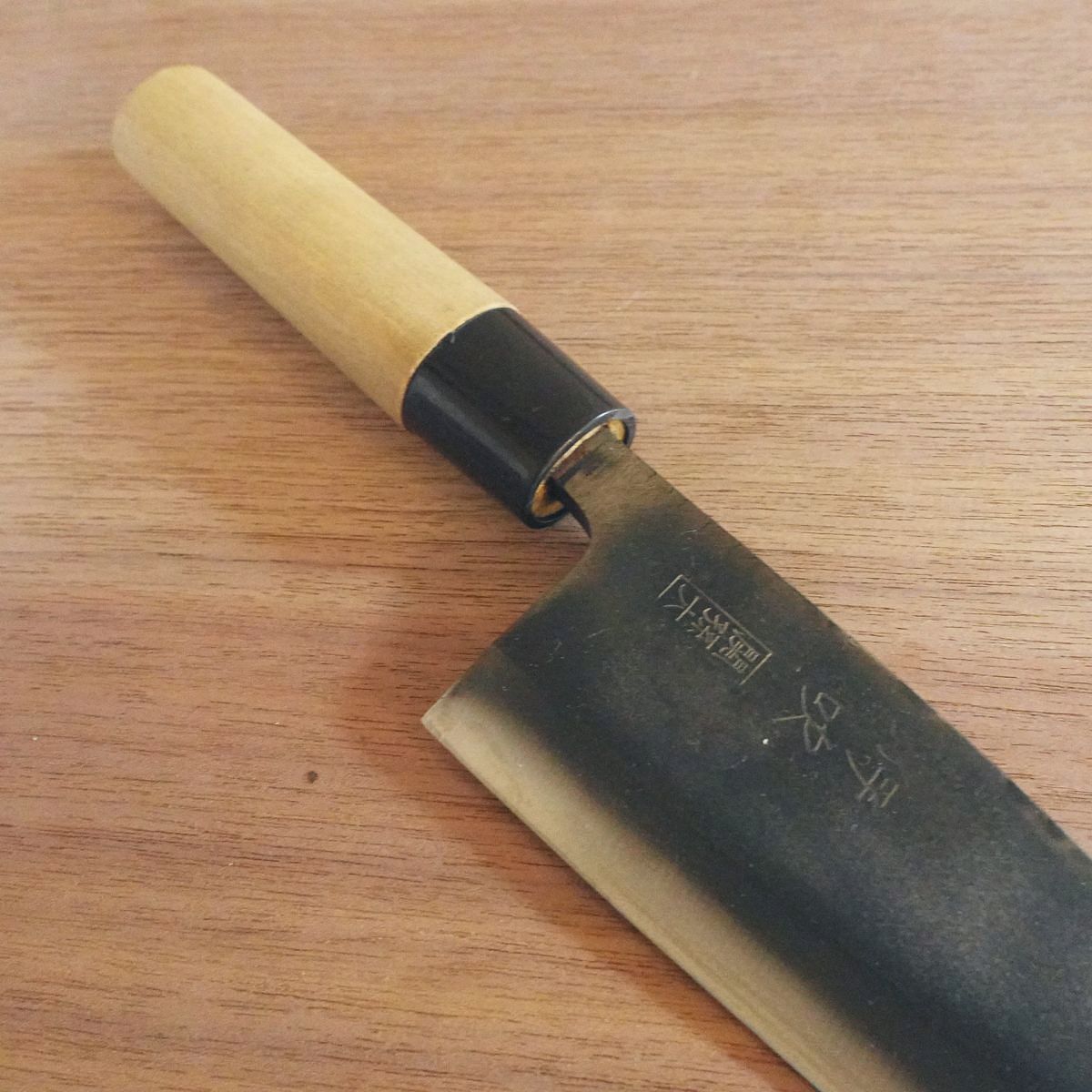 [HYPER REBORN] Ibuki Deba Knife, Sharpened, Seki Magoroku, Black Oxide Finish, Minor Spine Scratches, 155mm