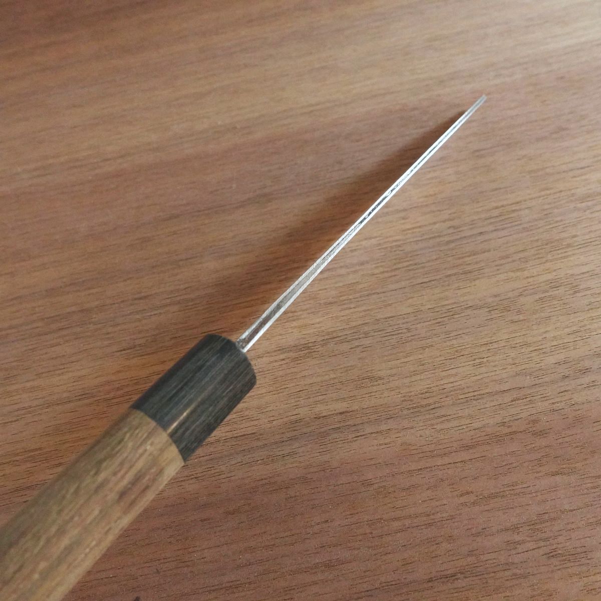 Hagakure Santoku Knife, Sharpened, Nashiji Finish, All-Purpose Knife, Dewa Steel, Hon-Warikomi, 165mm