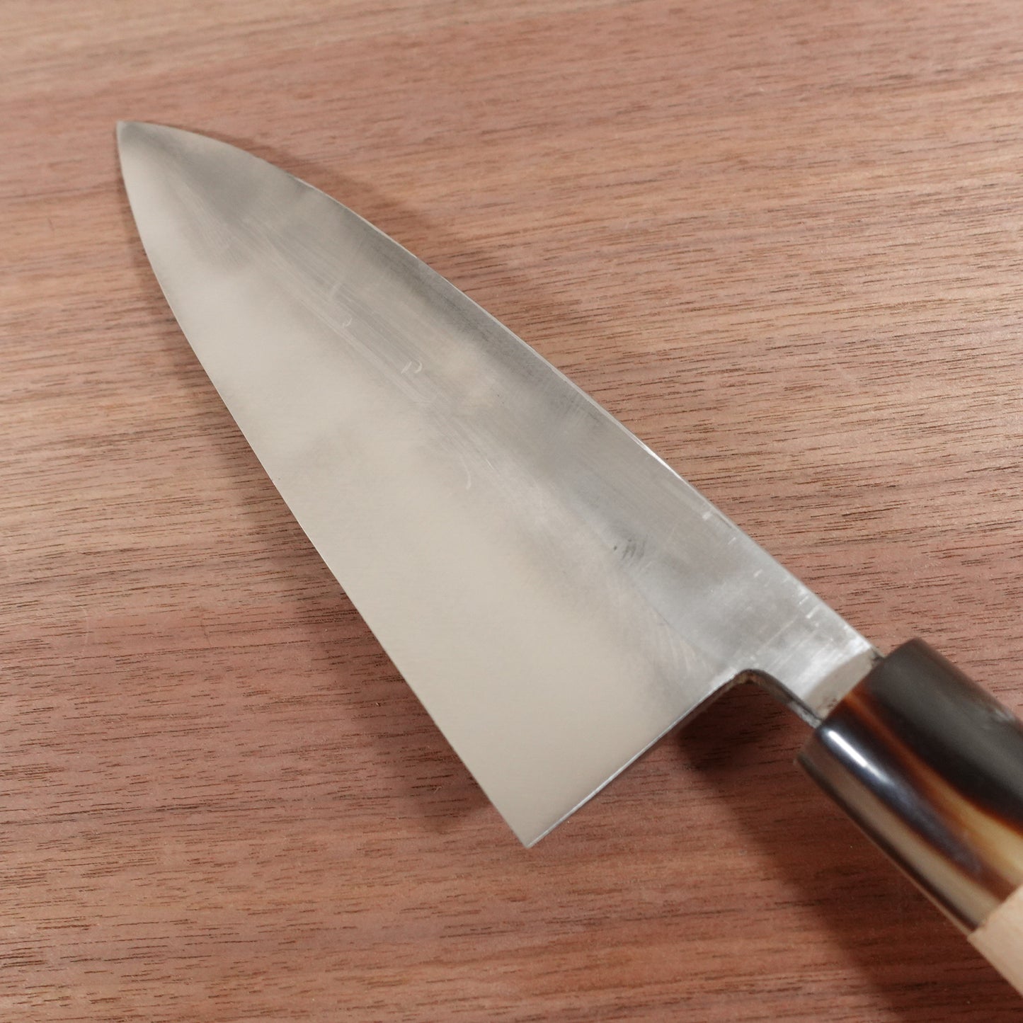Sakai Kikumori Large Deba Knife, Sharpened, Water Buffalo Handle, Special, Boxed, Unused Stored Item, 215mm