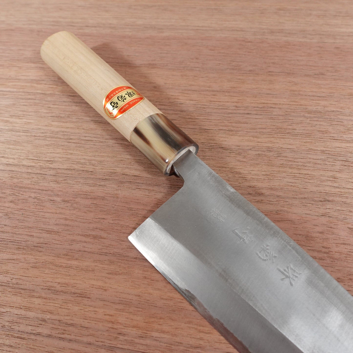 Sakai Kikumori Large Deba Knife, Sharpened, Water Buffalo Handle, Special, Boxed, Unused Stored Item, 215mm