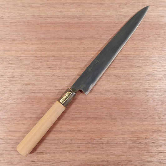 [HYPER REBORN] Yukifuji Yanagiba Knife, Sharpened, Water Buffalo Handle, Sashimi Knife, Black Oxide Finish, Lightly Used, 240mm