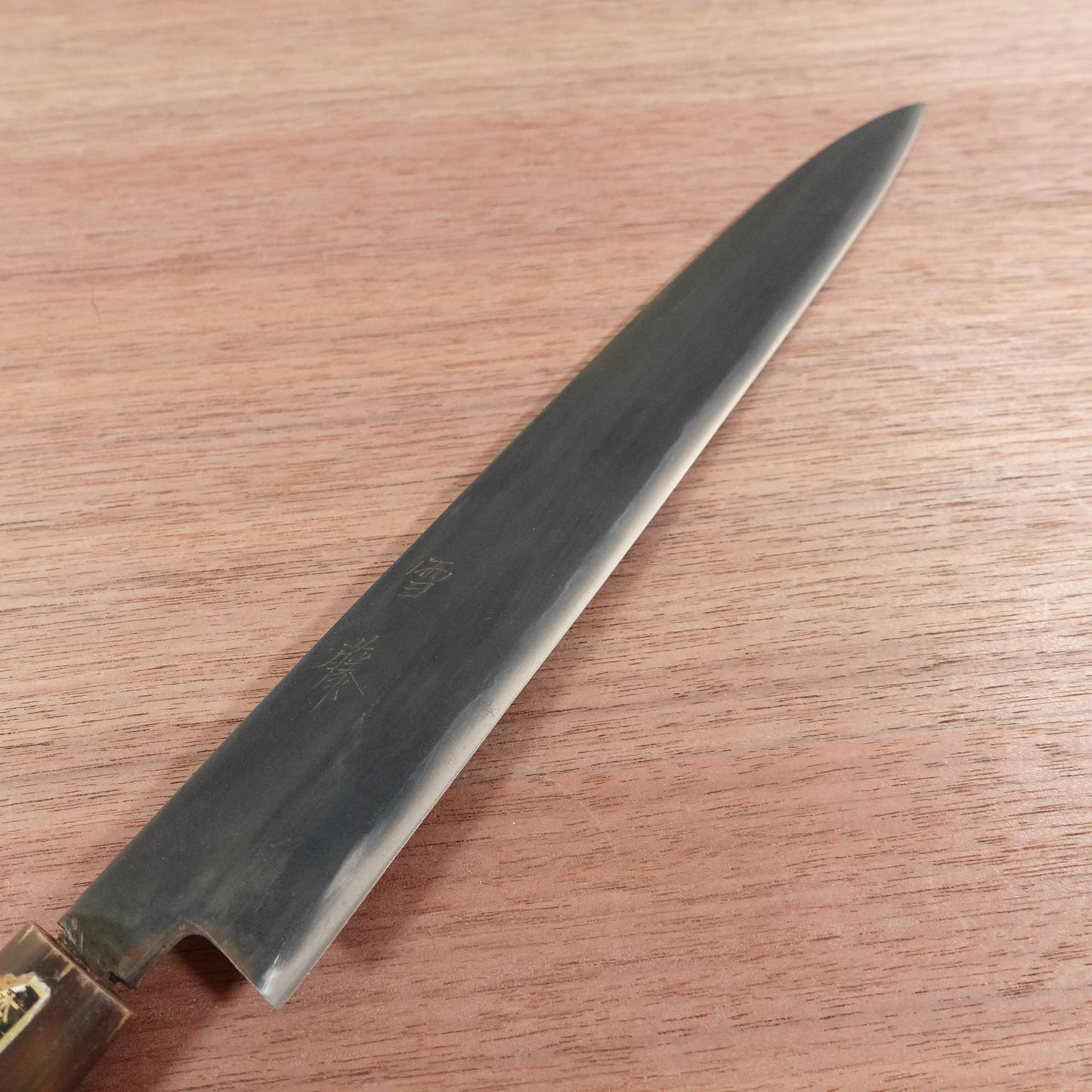 [HYPER REBORN] Yukifuji Yanagiba Knife, Sharpened, Water Buffalo Handle, Sashimi Knife, Black Oxide Finish, Lightly Used, 240mm