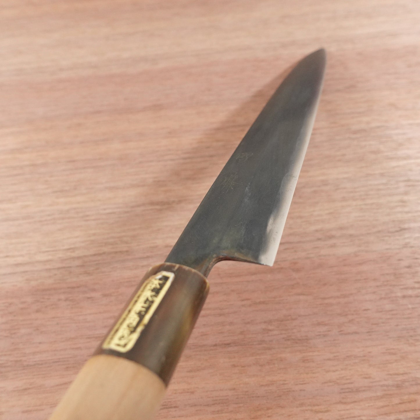 [HYPER REBORN] Yukifuji Yanagiba Knife, Sharpened, Water Buffalo Handle, Sashimi Knife, Black Oxide Finish, Lightly Used, 240mm
